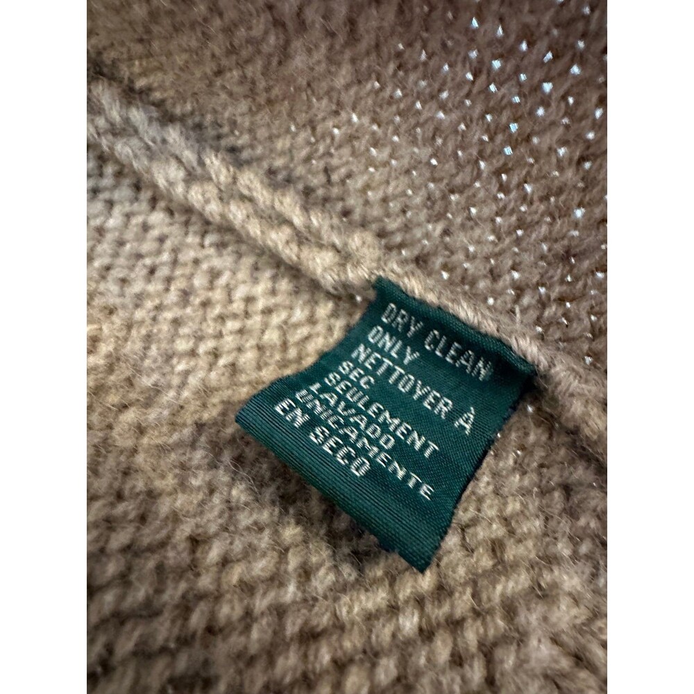 Vintage Lauren Ralph Lauren Hand Knit Wool Cowichan Sweater Hunting Cardigan M - Picture 12 of 14